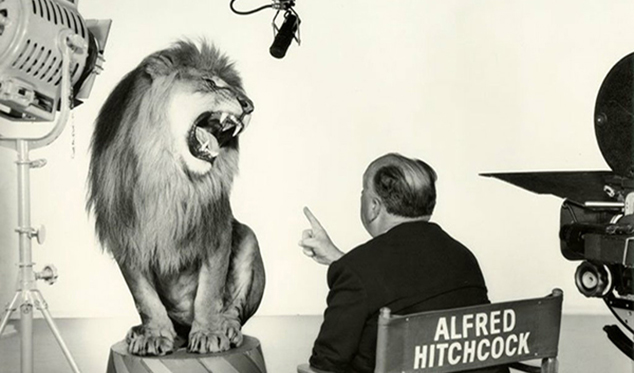 Альфред Хичкок снимает льва Лео для MGM Альфред Хичкок снимает льва Лео для MGM